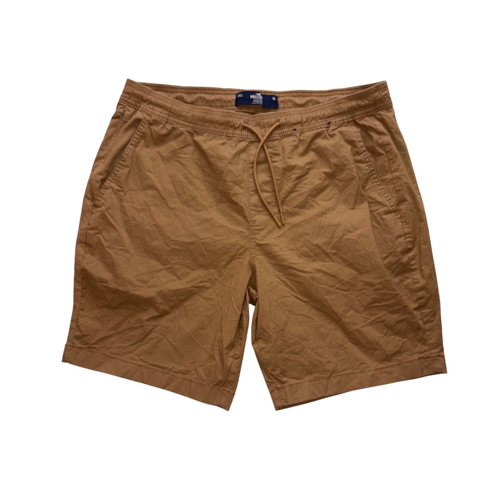HOLLISTER Jogger Shorts Mens XL Brown Epic Flex Drawstring Casual 8" Inseam